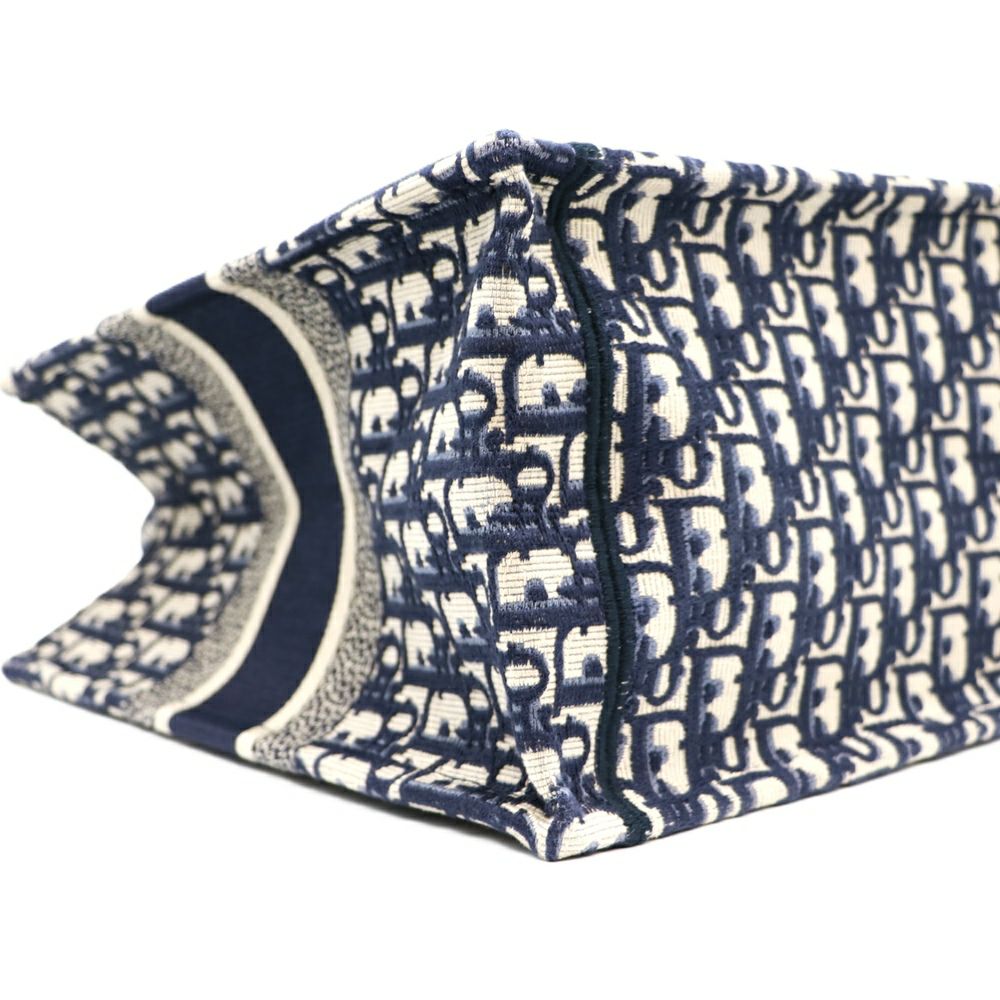 【リユース品】 ディオール DIOR バッグ トートバッグ ブックトート ミディアム ネイビー/ホワイト 【お取り寄せ】