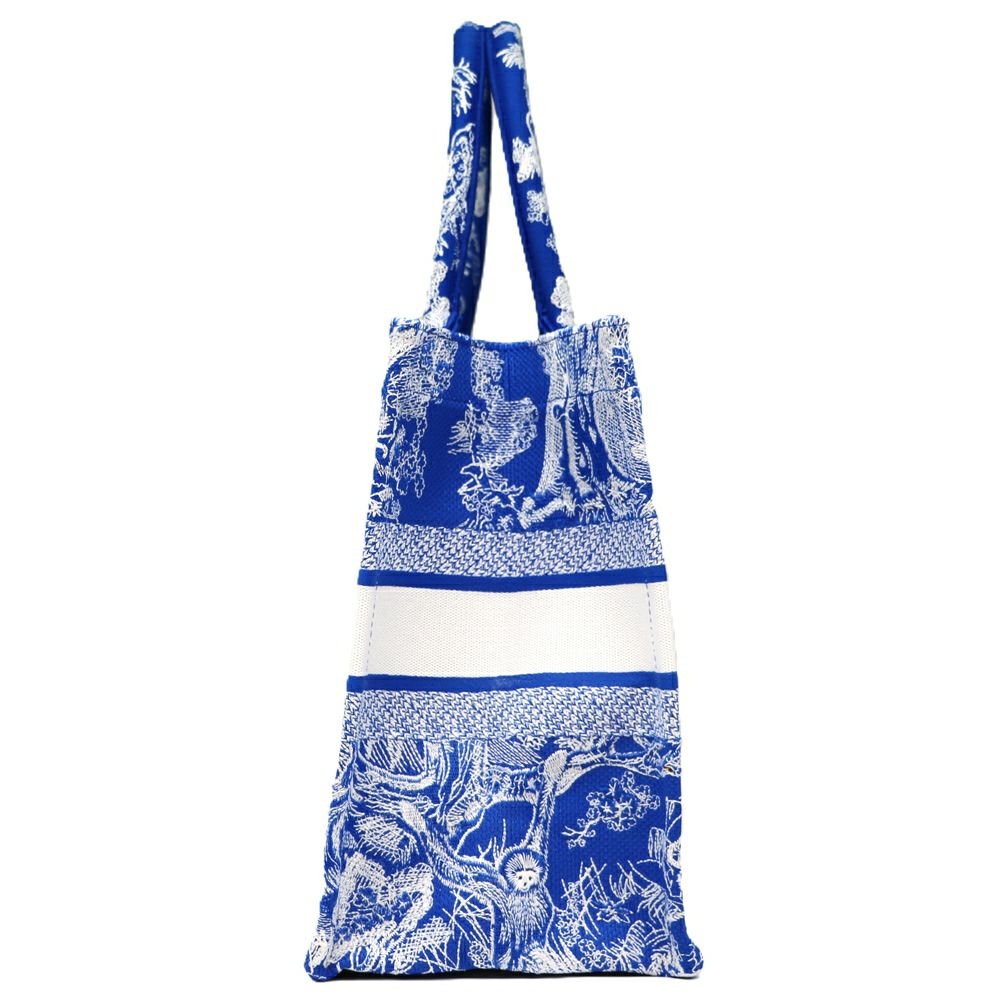 【リユース品】 ディオール DIOR バッグ トートバッグ ブックトート ミディアム ブルー/ホワイト 【お取り寄せ】
