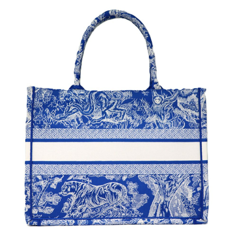 【リユース品】 ディオール DIOR バッグ トートバッグ ブックトート ミディアム ブルー/ホワイト 【お取り寄せ】