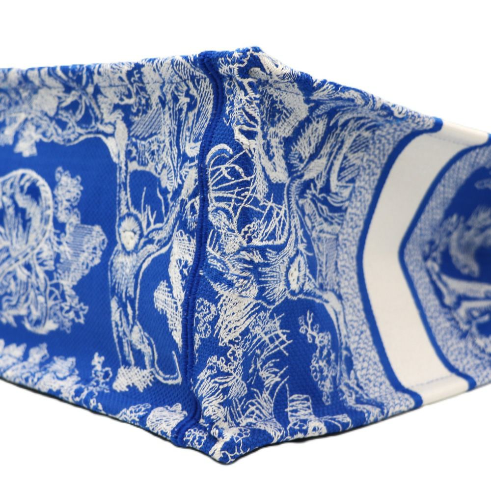 【リユース品】 ディオール DIOR バッグ トートバッグ ブックトート ミディアム ブルー/ホワイト 【お取り寄せ】