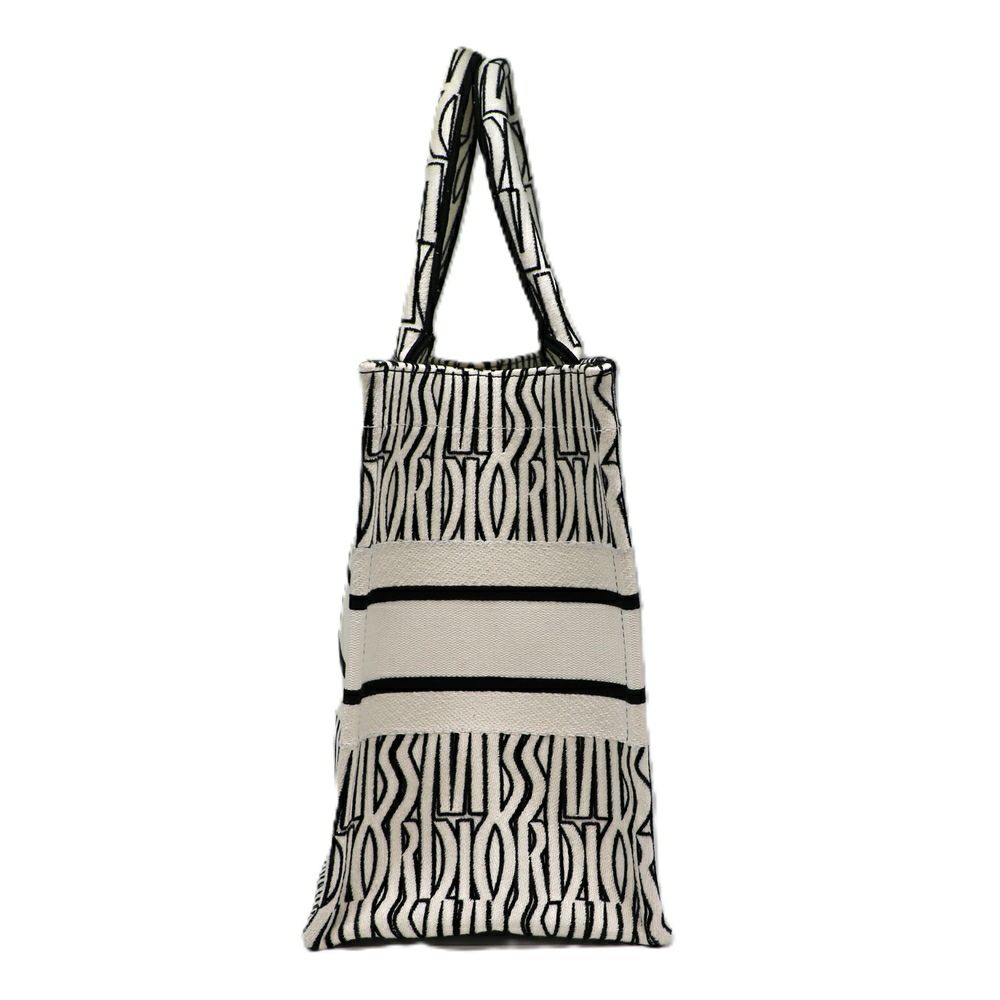 【リユース品】 ディオール DIOR バッグ トートバッグ ブックトート ミディアム ホワイト/ブラック 【お取り寄せ】