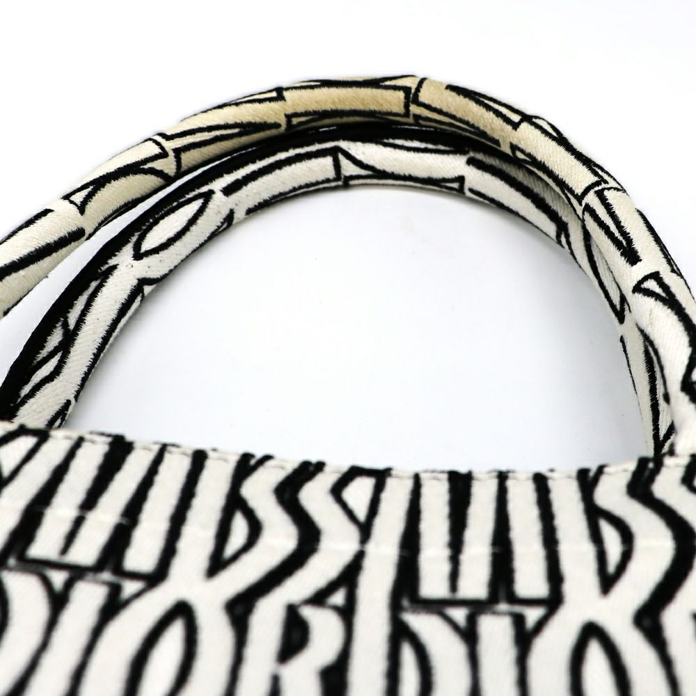 【リユース品】 ディオール DIOR バッグ トートバッグ ブックトート ミディアム ホワイト/ブラック 【お取り寄せ】