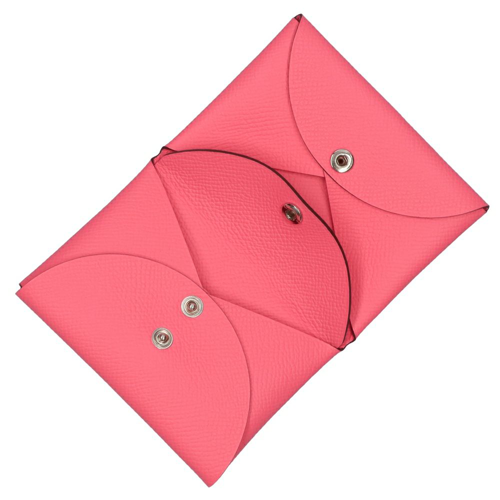 【リユース品】 エルメス HERMES 財布 コインケース カルディ・デュオ ローズアザレ/シルバー金具 【お取り寄せ】