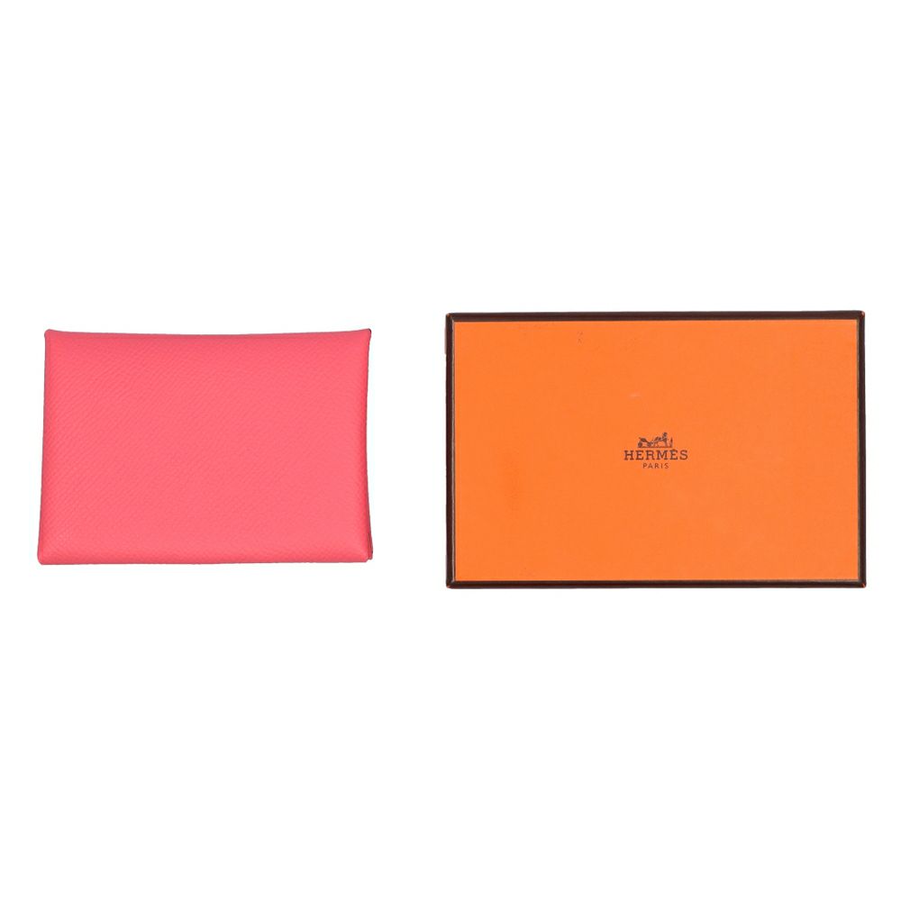 【リユース品】 エルメス HERMES 財布 コインケース カルディ・デュオ ローズアザレ/シルバー金具 【お取り寄せ】