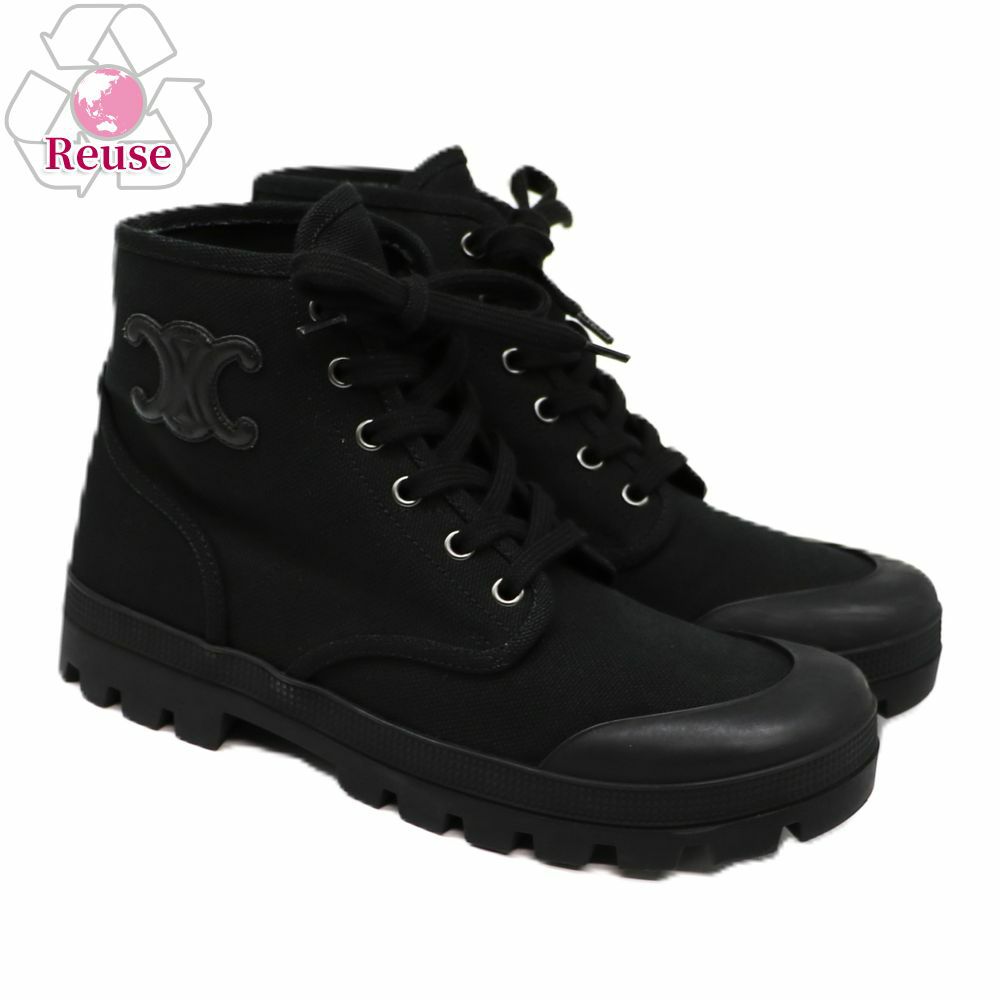 【リユース品】 セリーヌ CELINE 靴 ブーツ トリオンフ ハイカットスニーカー ブラック 【お取り寄せ】