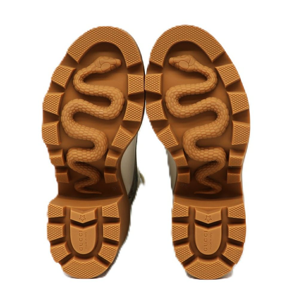 【リユース品】 グッチ GUCCI 靴 ブーツ GGスプリーム アンクルブーツ ベージュ/ホワイト/ブラウン 【お取り寄せ】