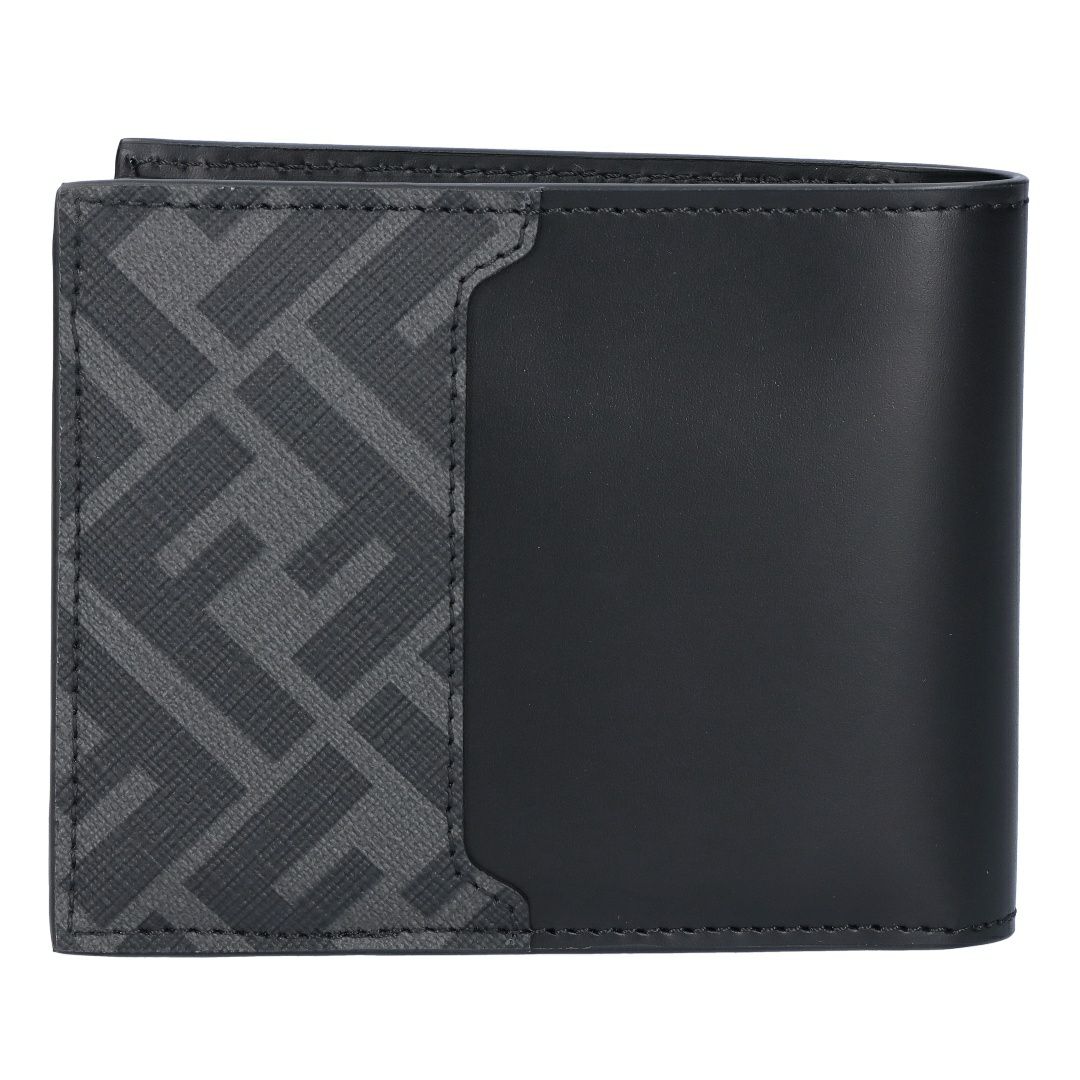 フェンディ FENDI メンズ 折財布 ニつ折り財布 小銭入れ付き 7M0373 AFF2 F0GXN BLACK+PALLADIUM