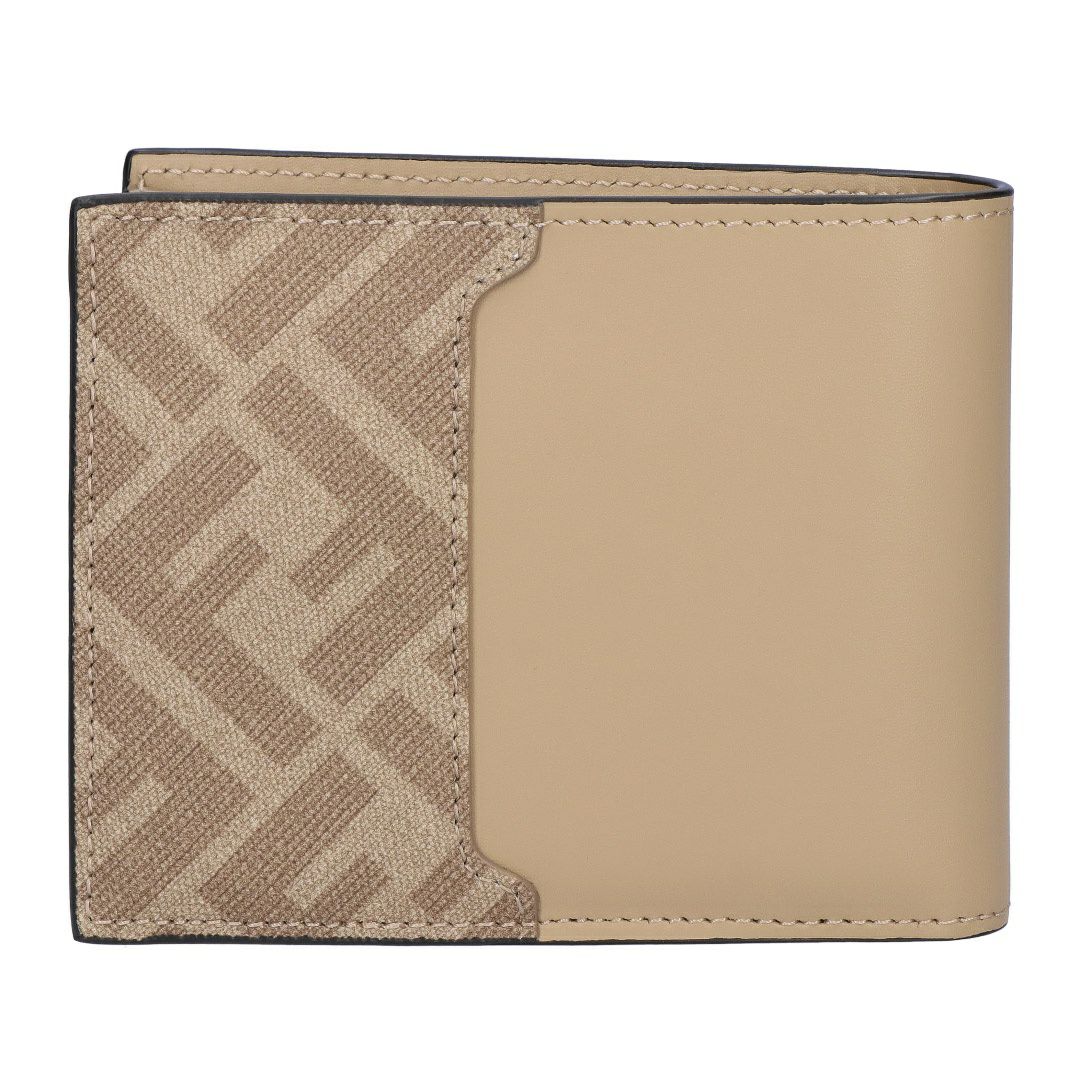 フェンディ FENDI メンズ 折財布 ニつ折り財布 小銭入れ付き 7M0373 AV86 F19VE SAND+PALLADIUM