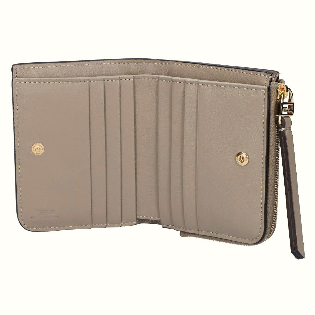 フェンディ FENDI 折財布 ニつ折り財布 ZUCCA EMBOSSED ズッカエンボス 8M0519 AAJD F0E65 DOVE SOFT GOLD