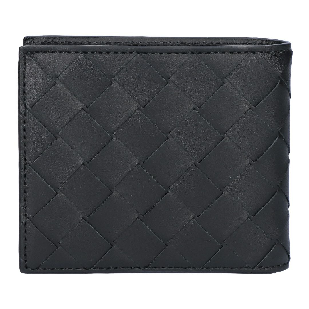 ボッテガヴェネタ BOTTEGA VENETA メンズ 折財布 二つ折り財布 小銭入れ付き イントレチャート 749412 VCPQ4 8803 BLACK-SILVER