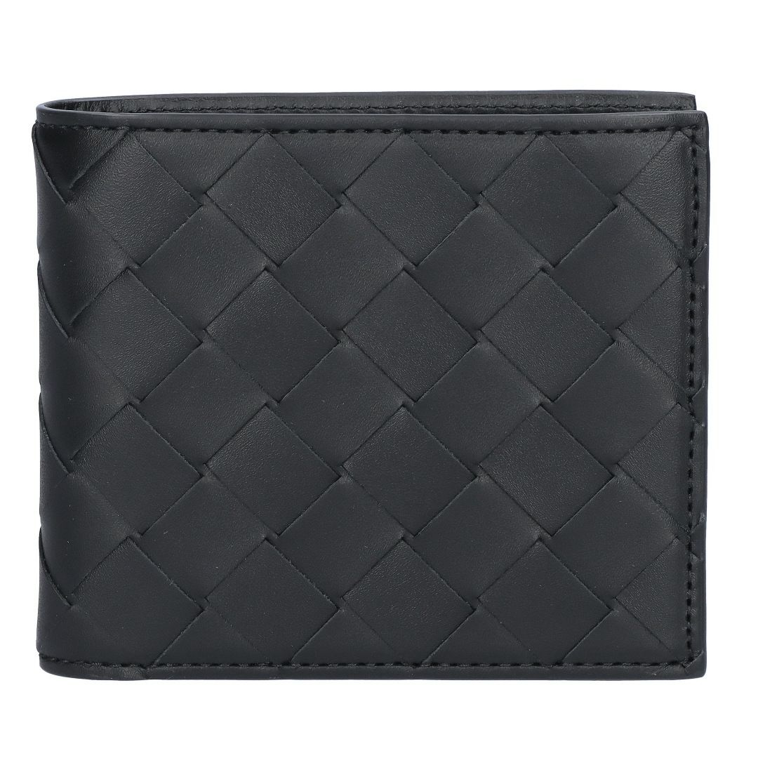 ボッテガヴェネタ BOTTEGA VENETA メンズ 折財布 二つ折り財布 小銭入れ付き イントレチャート 749412 VCPQ4 8803 BLACK-SILVER