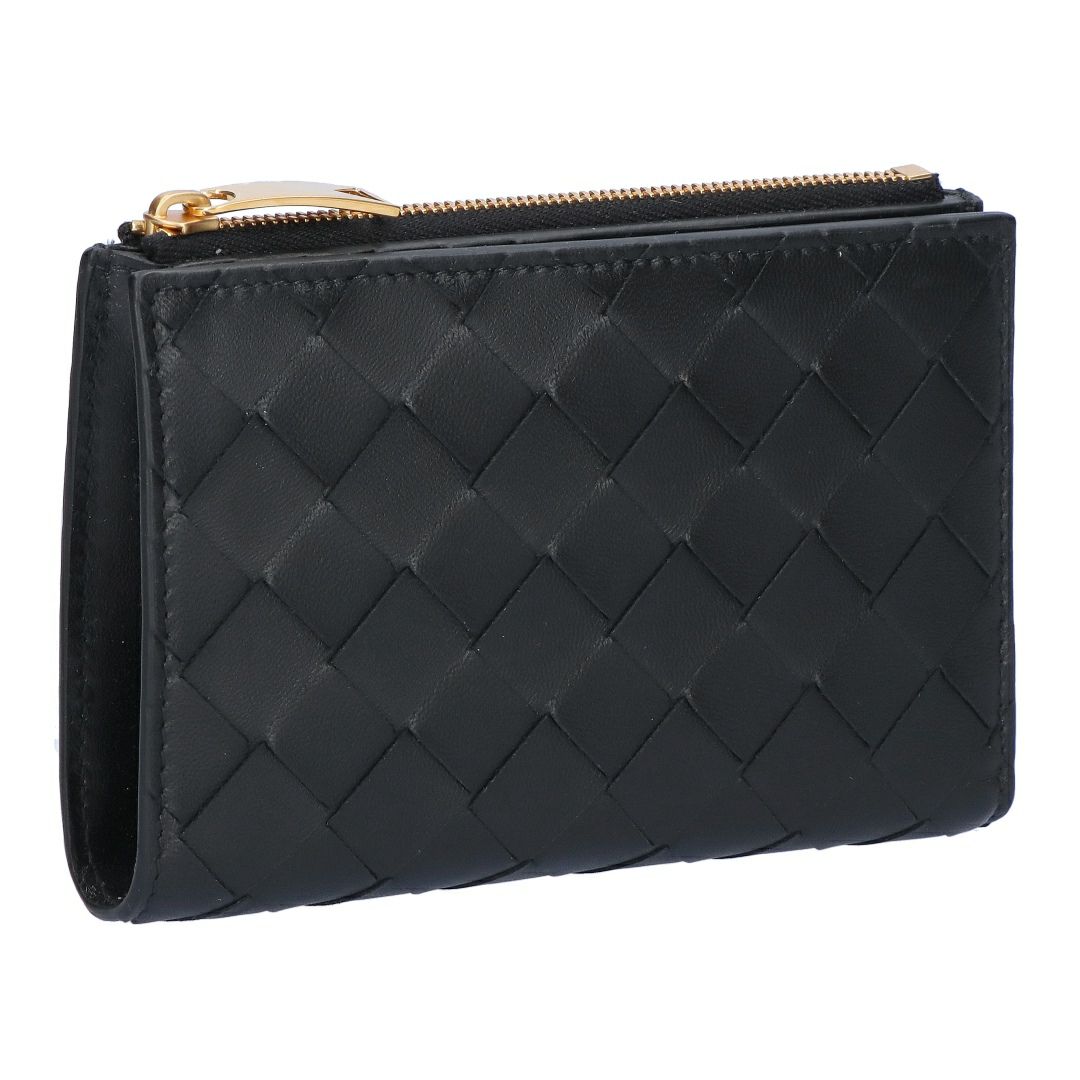 ボッテガヴェネタ BOTTEGA VENETA 折財布 二つ折り財布 イントレチャート 749940 XCPP2 8425 BLACK-GOLD