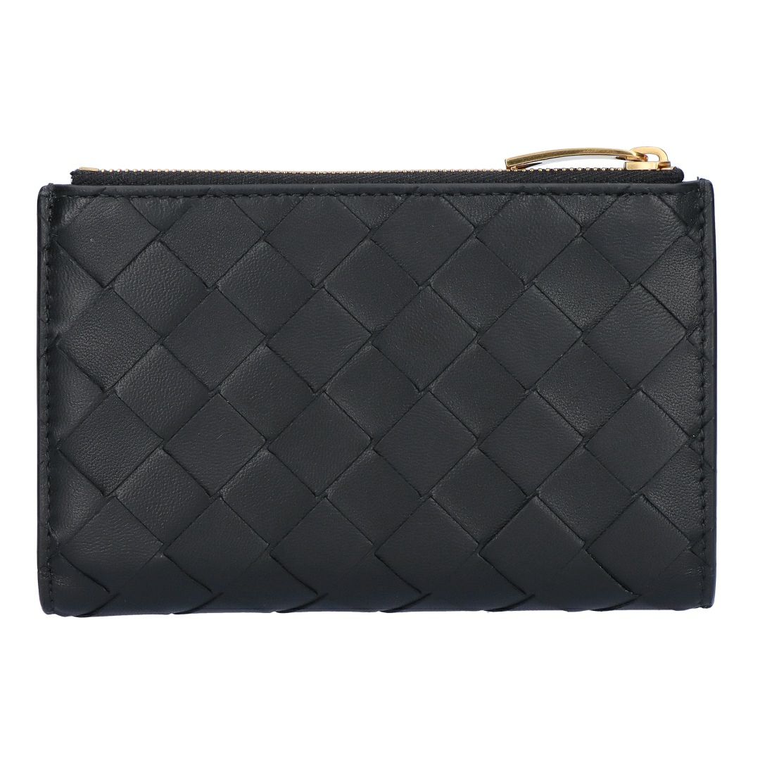 ボッテガヴェネタ BOTTEGA VENETA 折財布 二つ折り財布 イントレチャート 749940 XCPP2 8425 BLACK-GOLD