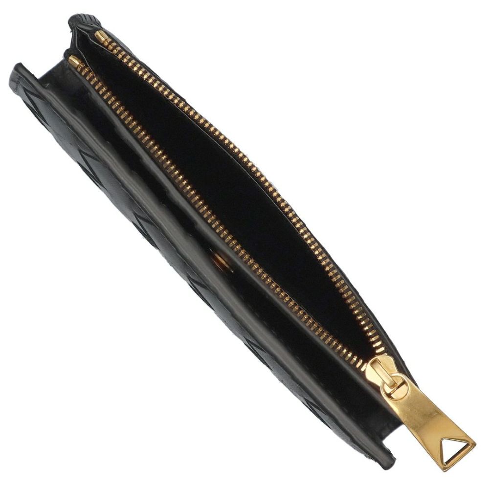 ボッテガヴェネタ BOTTEGA VENETA 折財布 二つ折り財布 イントレチャート 749940 XCPP2 8425 BLACK-GOLD