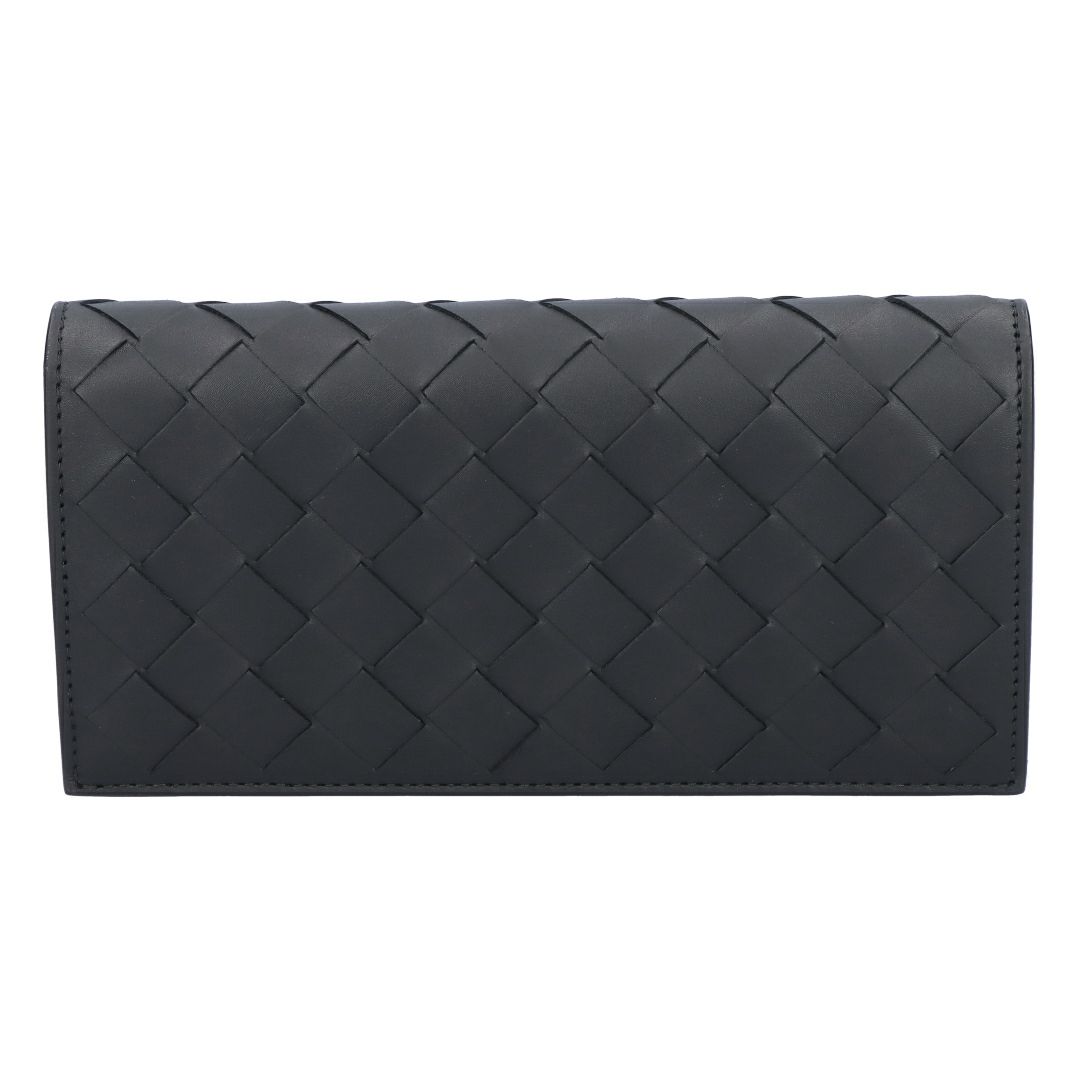 ボッテガヴェネタ BOTTEGA VENETA メンズ 長財布 イントレチャート 814673 VCPQ4 8803 BLACK-SILVER