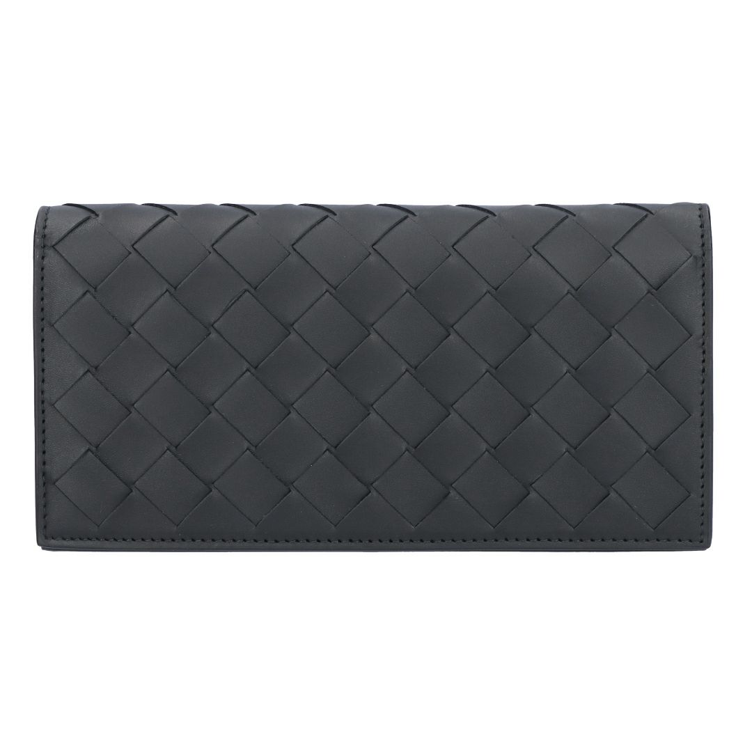 ボッテガヴェネタ BOTTEGA VENETA メンズ 長財布 イントレチャート 814673 VCPQ4 8803 BLACK-SILVER