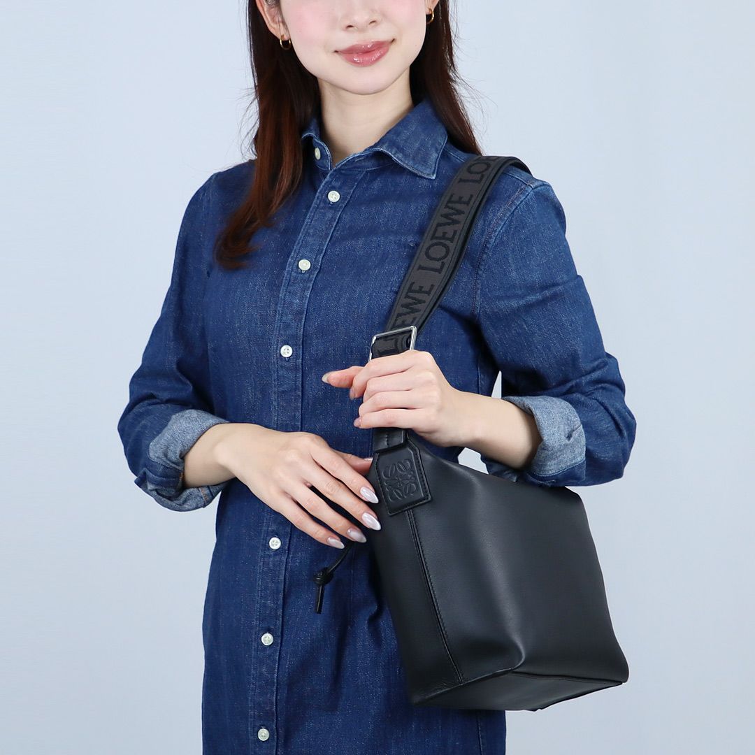 ロエベ LOEWE ショルダーバッグ クロスボディ CUBI CROSSBODY キュービー クロスボディ B906Q63X04 1100 BLACK スモール