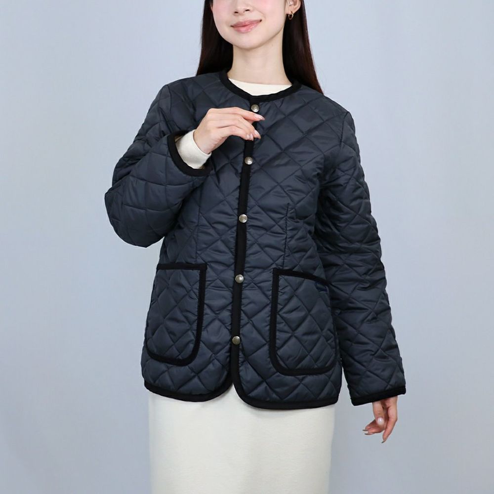 ラベンハム LAVENHAM レディース クルーネック キルティングジャケット コントラスト コナード ジャケット LV6186 G95 LAMP BLACK