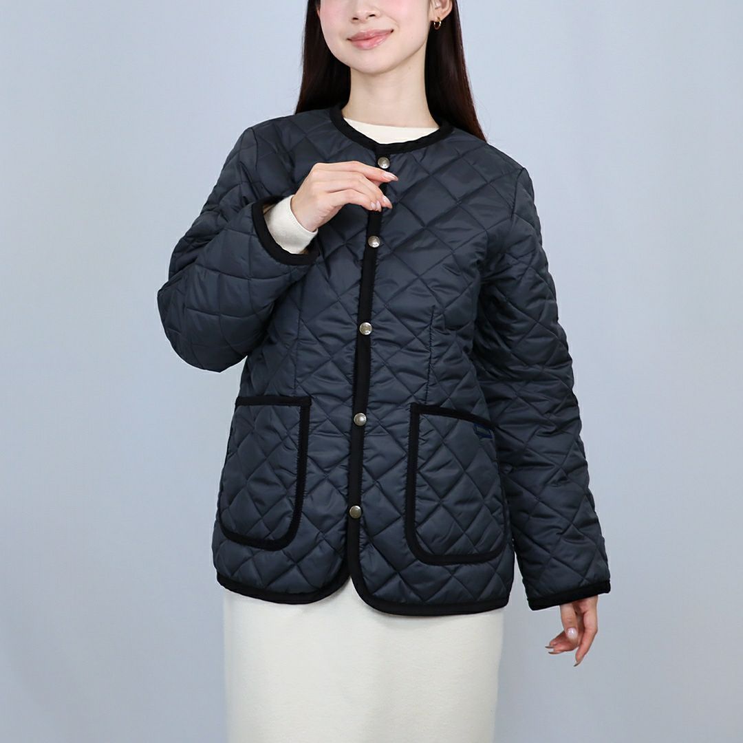 ラベンハム LAVENHAM レディース クルーネック キルティングジャケット コントラスト コナード ジャケット LV6186 G95 LAMP BLACK