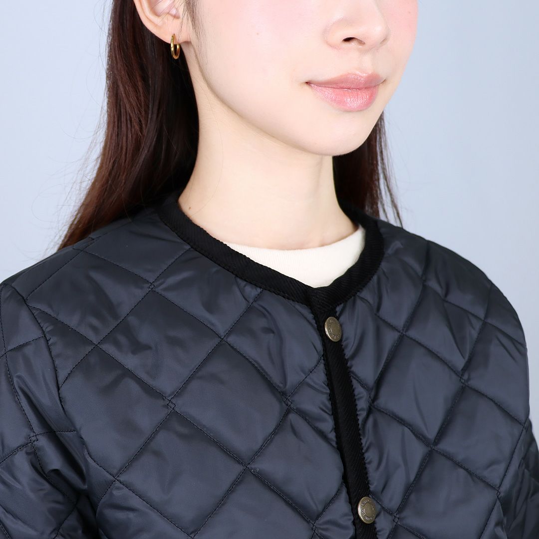 ラベンハム LAVENHAM レディース クルーネック キルティングジャケット コントラスト コナード ジャケット LV6186 G95 LAMP BLACK