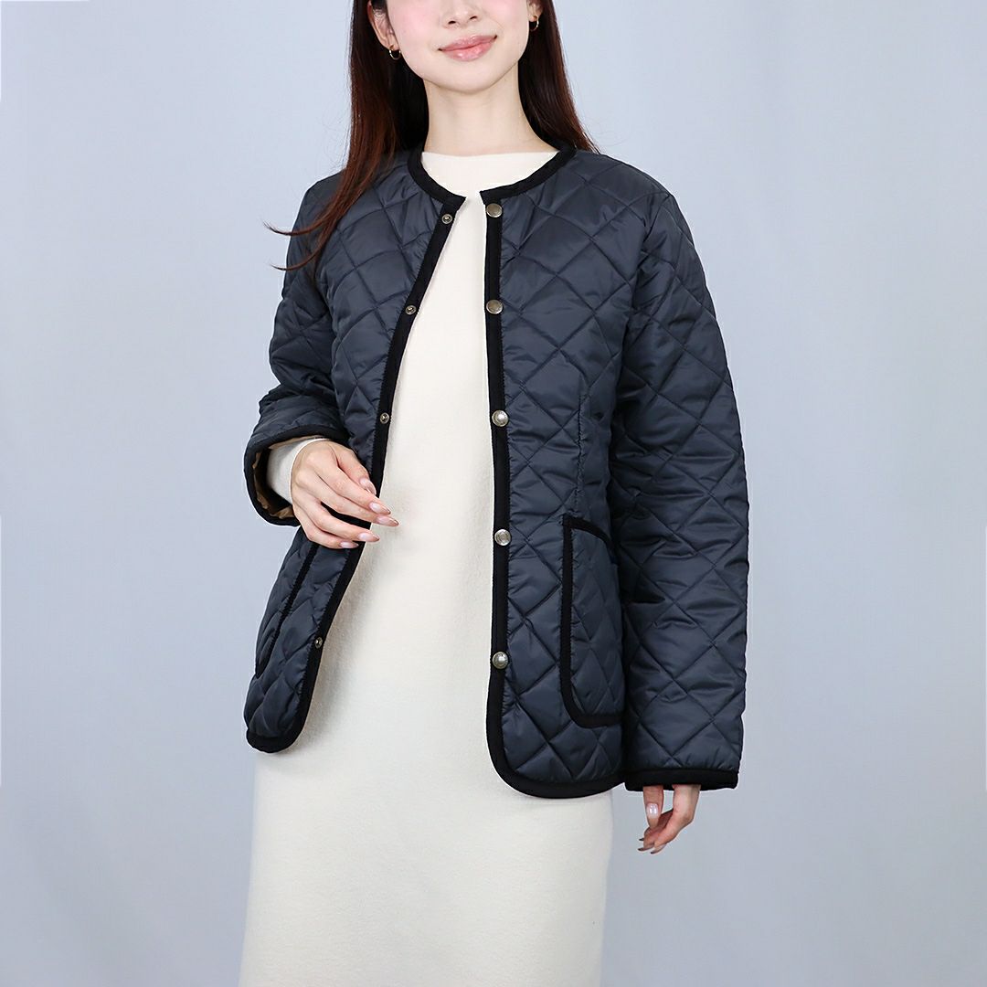 ラベンハム LAVENHAM レディース クルーネック キルティングジャケット コントラスト コナード ジャケット LV6186 G95 LAMP BLACK