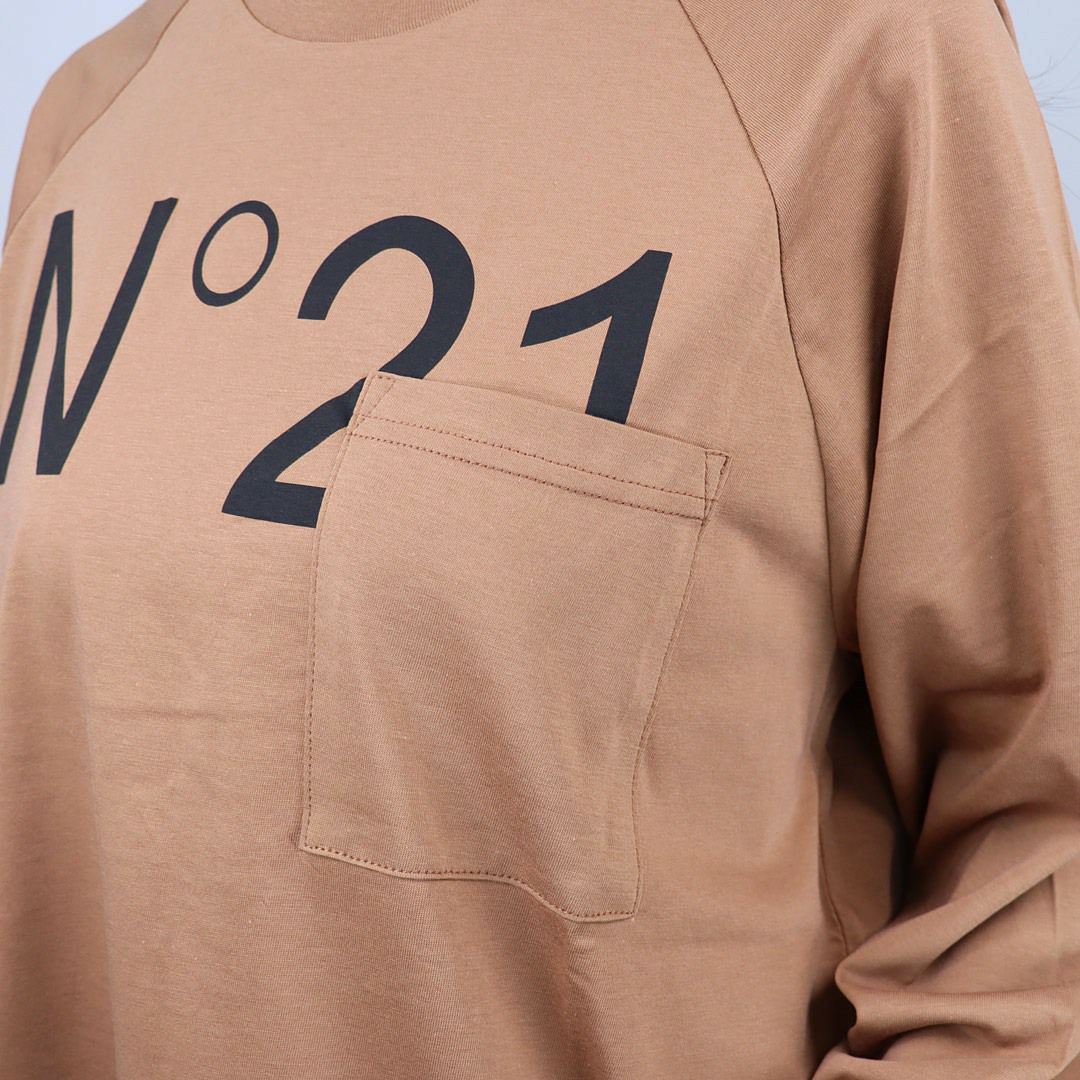 ヌメロヴェントゥーノ N°21 キッズ ボーイズ レディース長袖 Tシャツ ポケット付き カットソー N2107