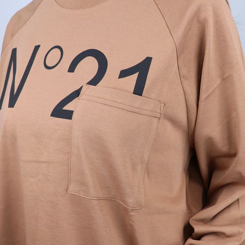 ヌメロヴェントゥーノ N°21 キッズ ボーイズ レディース長袖 Tシャツ ポケット付き カットソー N2107