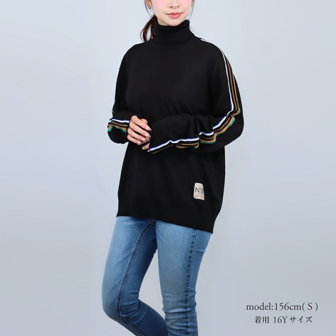 ヌメロヴェントゥーノ N°21 キッズ レディース ニット セーター プルオーバー N2108 0N900 ブラック