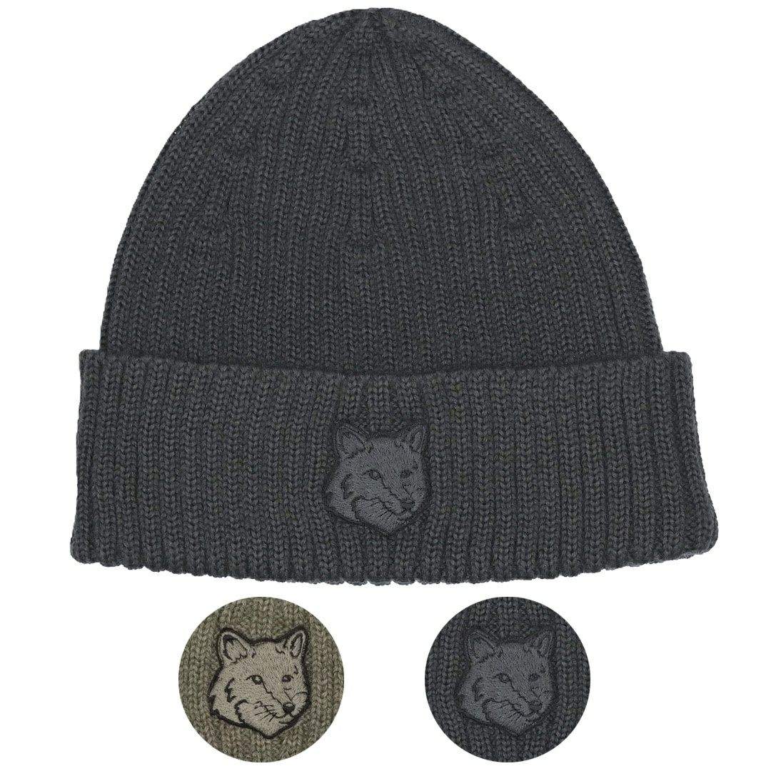 メゾンキツネ MAISON KITSUNE 帽子 ニット帽 PM06111KT1022 フォクスヘッドビーニー