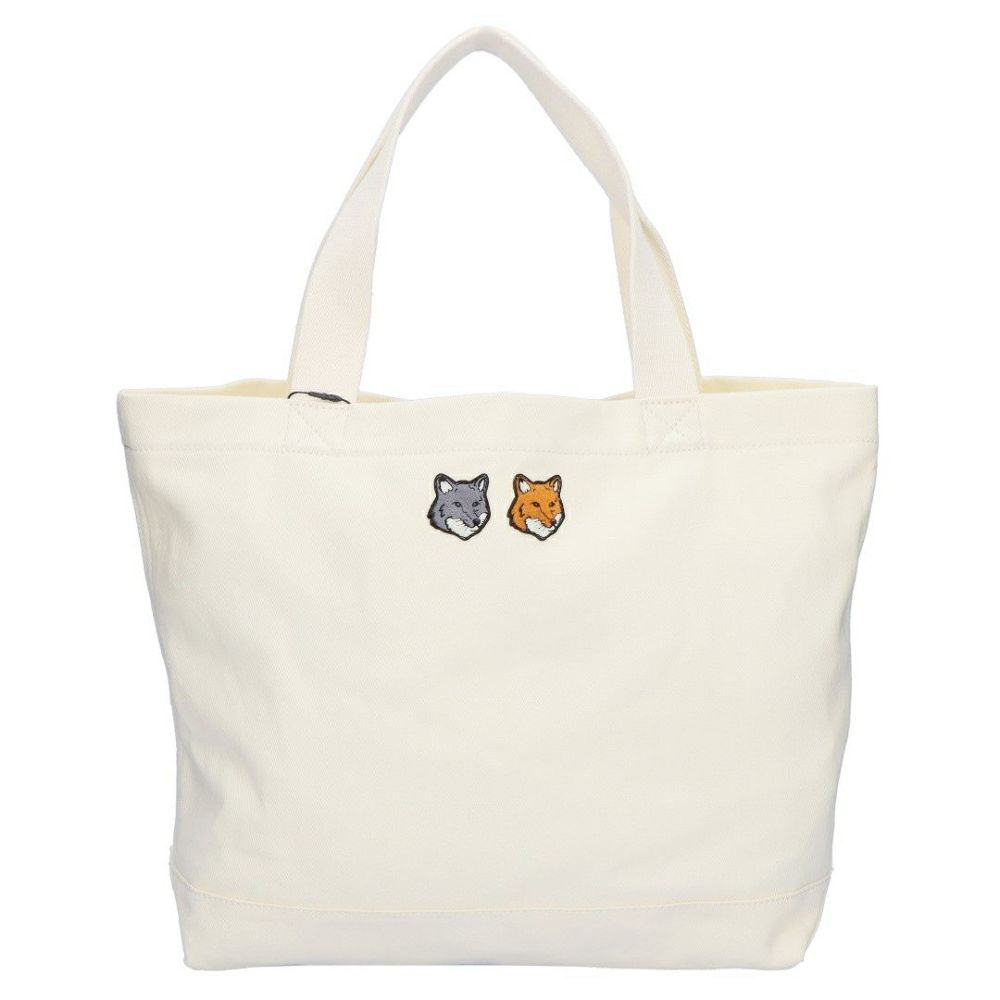 メゾンキツネ MAISON KITSUNE トート バッグ ダブル ボールド フォックスヘッドパッチ OW511CFWW0096 P700 ECRU