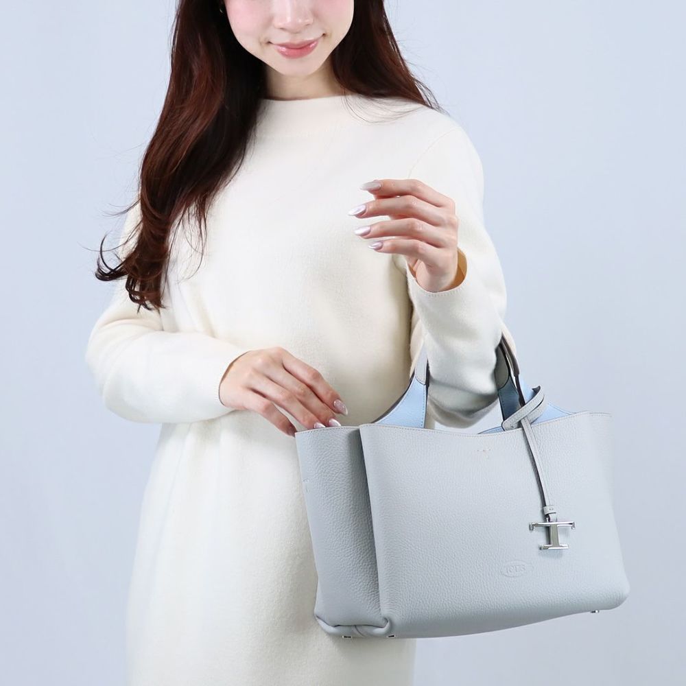 トッズ TODS 2WAYバッグ Tタイムレス XBWAPAFL100 QRI 4L15 GREY SKY BLUE レザー バッグ ミニ