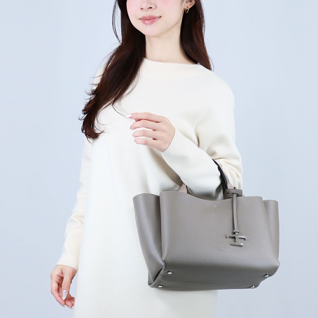 トッズ TODS 2WAYバッグ Tタイムレス XBWAPAFL100 QRI 9O15 D.GRAY レザー バッグ ミニ