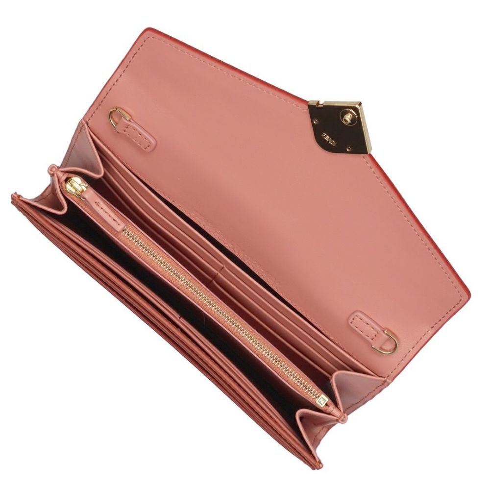 フェンディ FENDI 長財布 チェーンウォレット FFダイヤモンド チェーン付き 8M0365 ALV4-F1TWI SIENNA+MACARON+OS