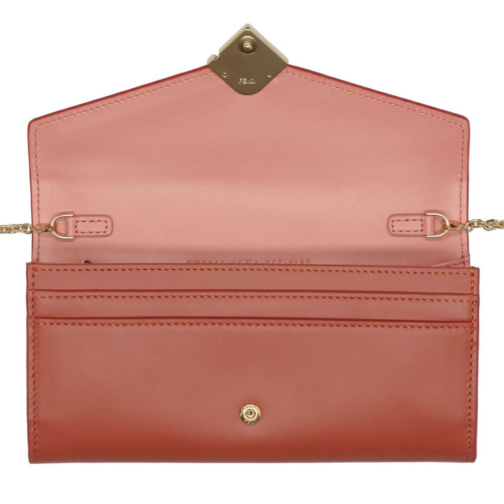 フェンディ FENDI 長財布 チェーンウォレット FFダイヤモンド チェーン付き 8M0365 ALV4-F1TWI SIENNA+MACARON+OS