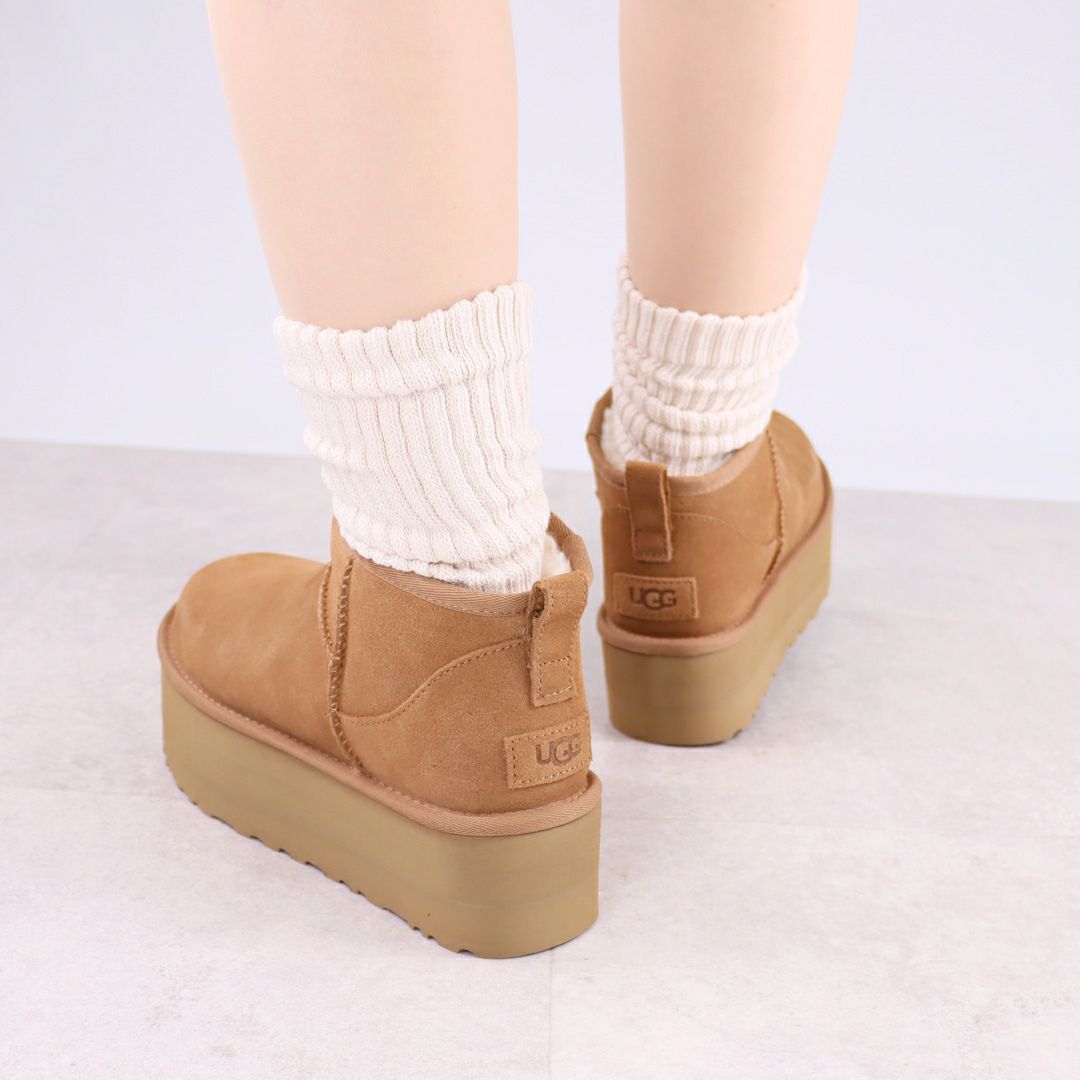 アグ UGG レディース 靴 ブーツ 厚底ブーツ ショートブーツ ムートンブーツ CLASSIC ULTRA MINI PLATFORM 1135092