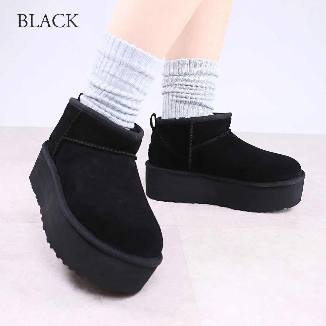 アグ UGG レディース 靴 ブーツ 厚底ブーツ ショートブーツ ムートンブーツ CLASSIC ULTRA MINI PLATFORM 1135092