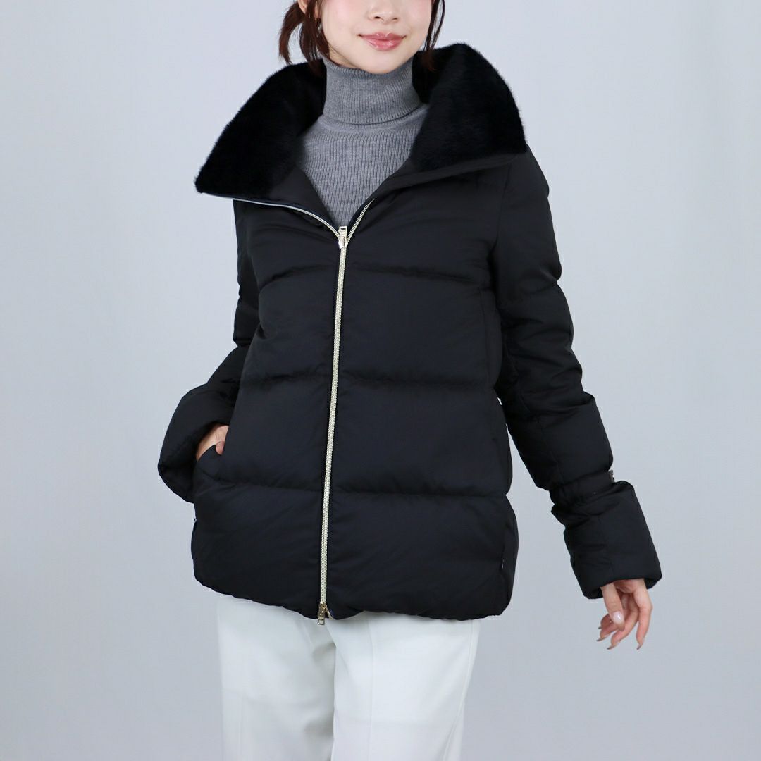 ヘルノ HERNO レディースダウン ダウンジャケット アンデール フェイクファー PI002141D 12414Z 9300 BLACK