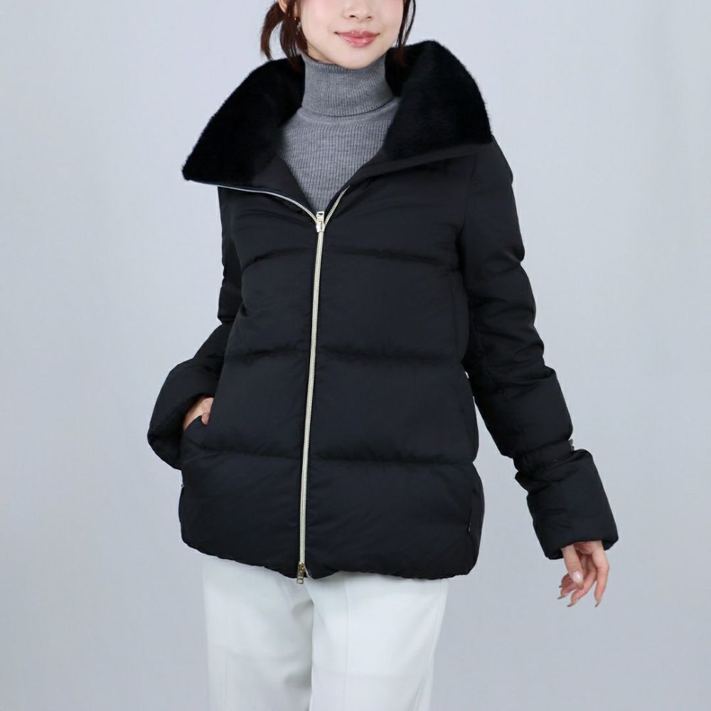 ヘルノ HERNO レディースダウン ダウンジャケット アンデール フェイクファー PI002141D 12414Z 9300 BLACK