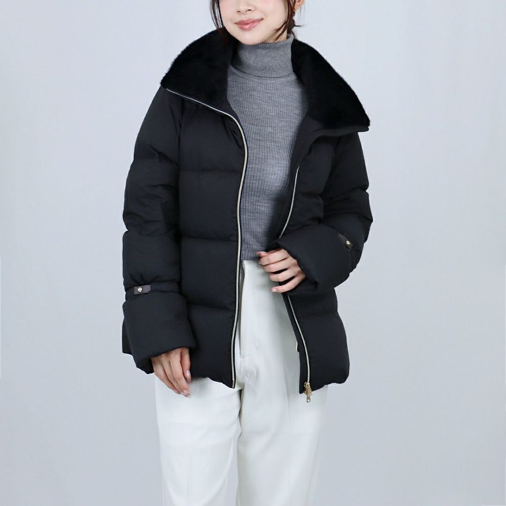 ヘルノ HERNO レディースダウン ダウンジャケット アンデール フェイクファー PI002141D 12414Z 9300 BLACK