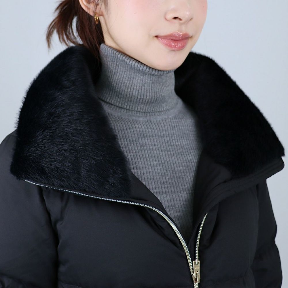 ヘルノ HERNO レディースダウン ダウンジャケット アンデール フェイクファー PI002141D 12414Z 9300 BLACK