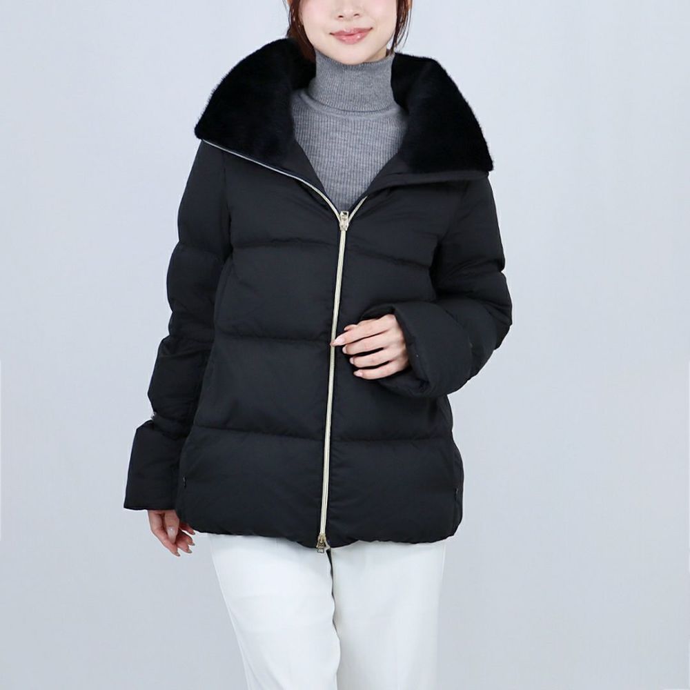 ヘルノ HERNO レディースダウン ダウンジャケット アンデール フェイクファー PI002141D 12414Z 9300 BLACK