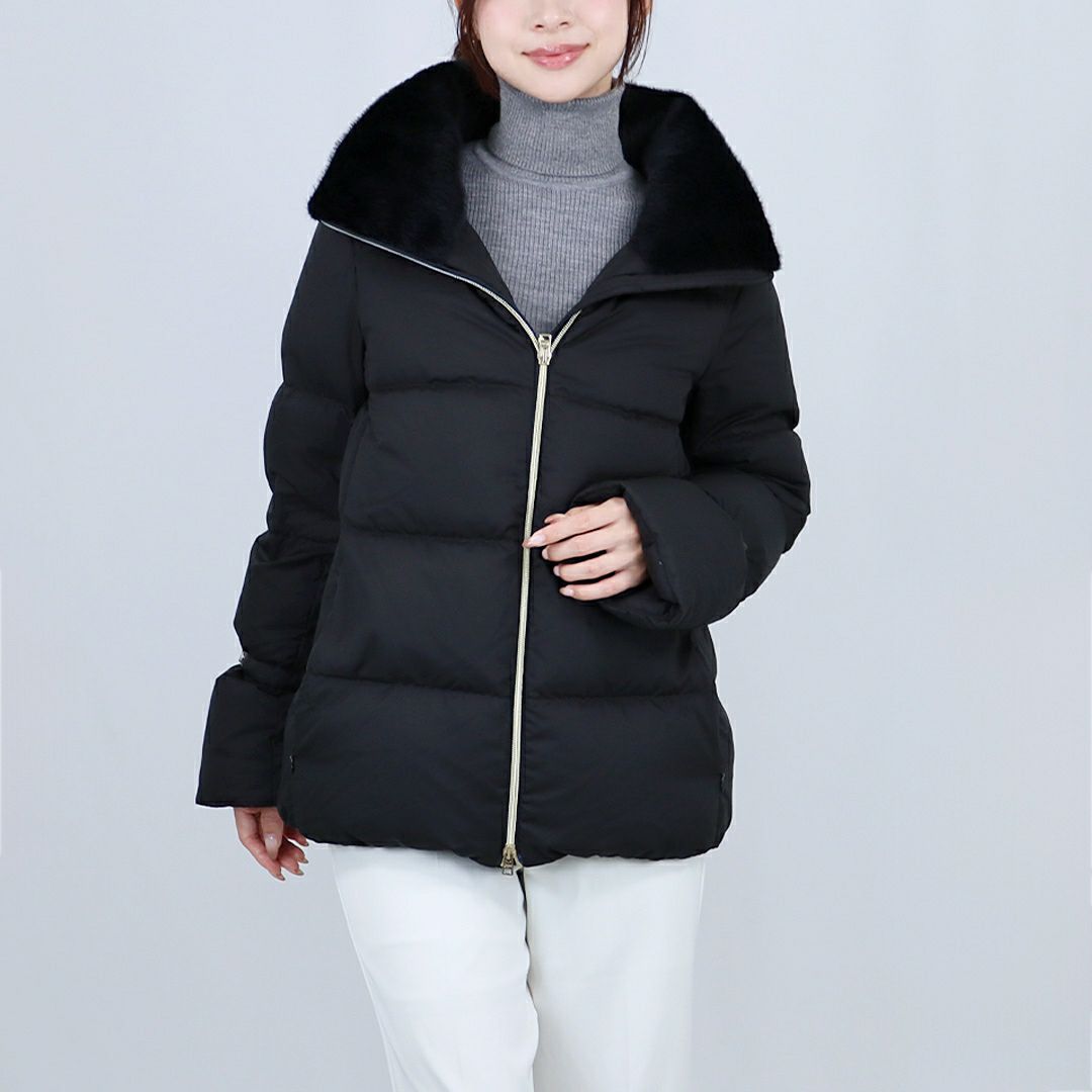 ヘルノ HERNO レディースダウン ダウンジャケット アンデール フェイクファー PI002141D 12414Z 9300 BLACK