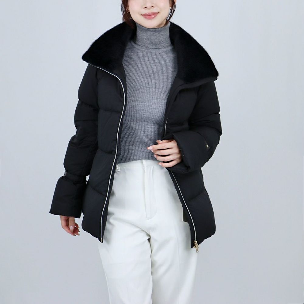 ヘルノ HERNO レディースダウン ダウンジャケット アンデール フェイクファー PI002141D 12414Z 9300 BLACK