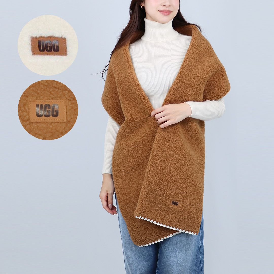 アグ UGG マフラー ロゴ UGG FLUFF SCALLOPED SCARF 101021