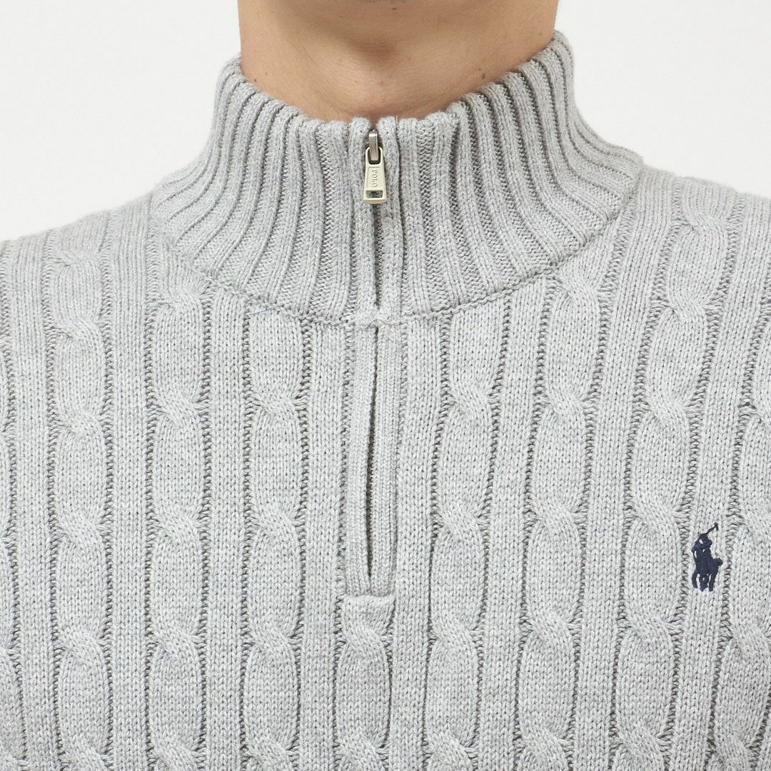 ポロ ラルフローレン POLO RALPH LAUREN メンズ ボーイズライン ニット セーター ハーフジップ プルオーバー ケーブルニット コットンニット 323868894