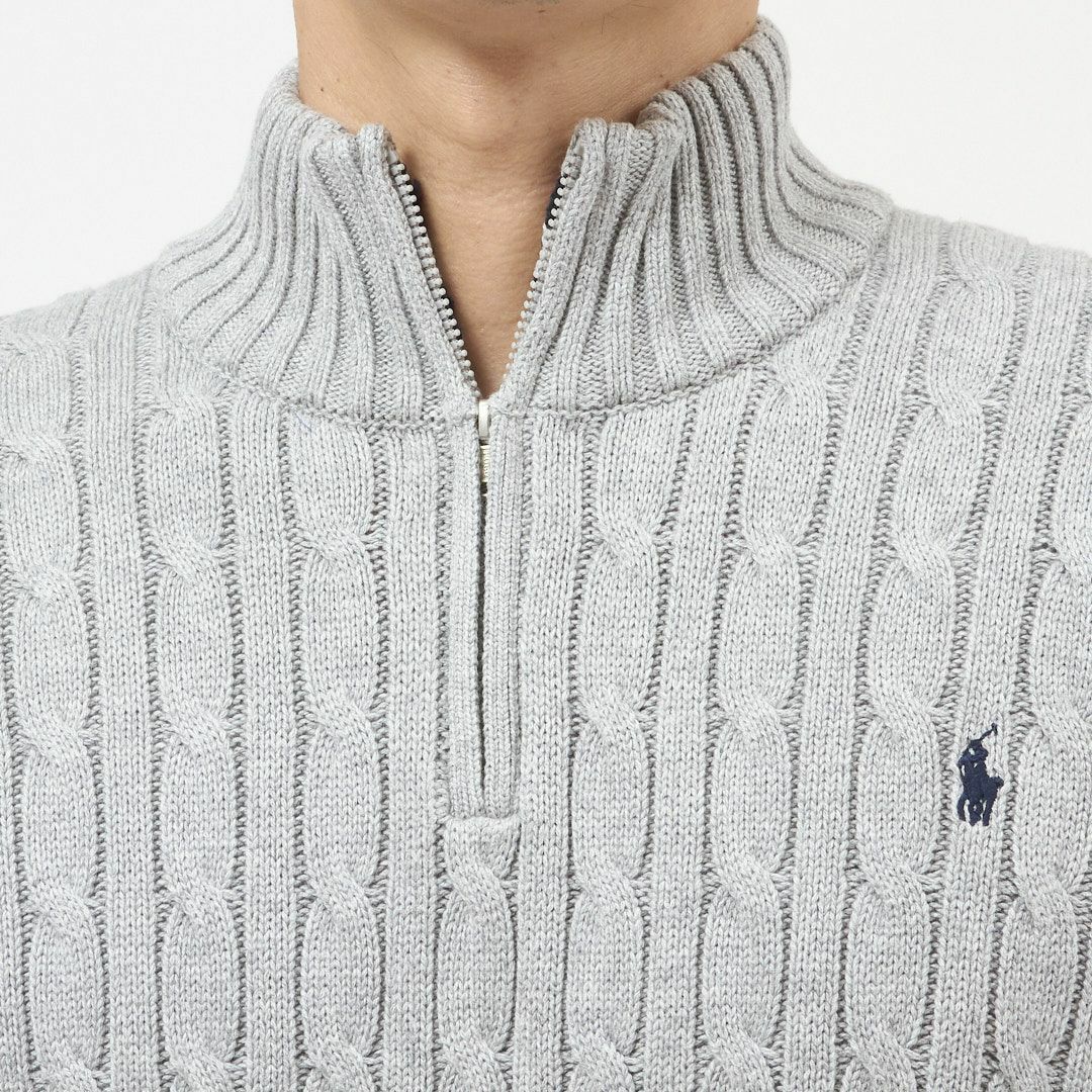 ポロ ラルフローレン POLO RALPH LAUREN メンズ ボーイズライン ニット セーター ハーフジップ プルオーバー ケーブルニット コットンニット 323868894