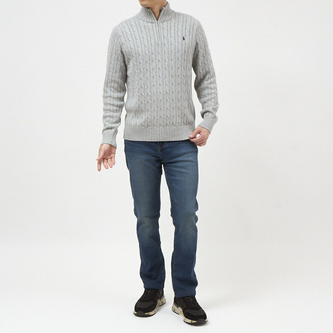 ポロ ラルフローレン POLO RALPH LAUREN メンズ ボーイズライン ニット セーター ハーフジップ プルオーバー ケーブルニット コットンニット 323868894