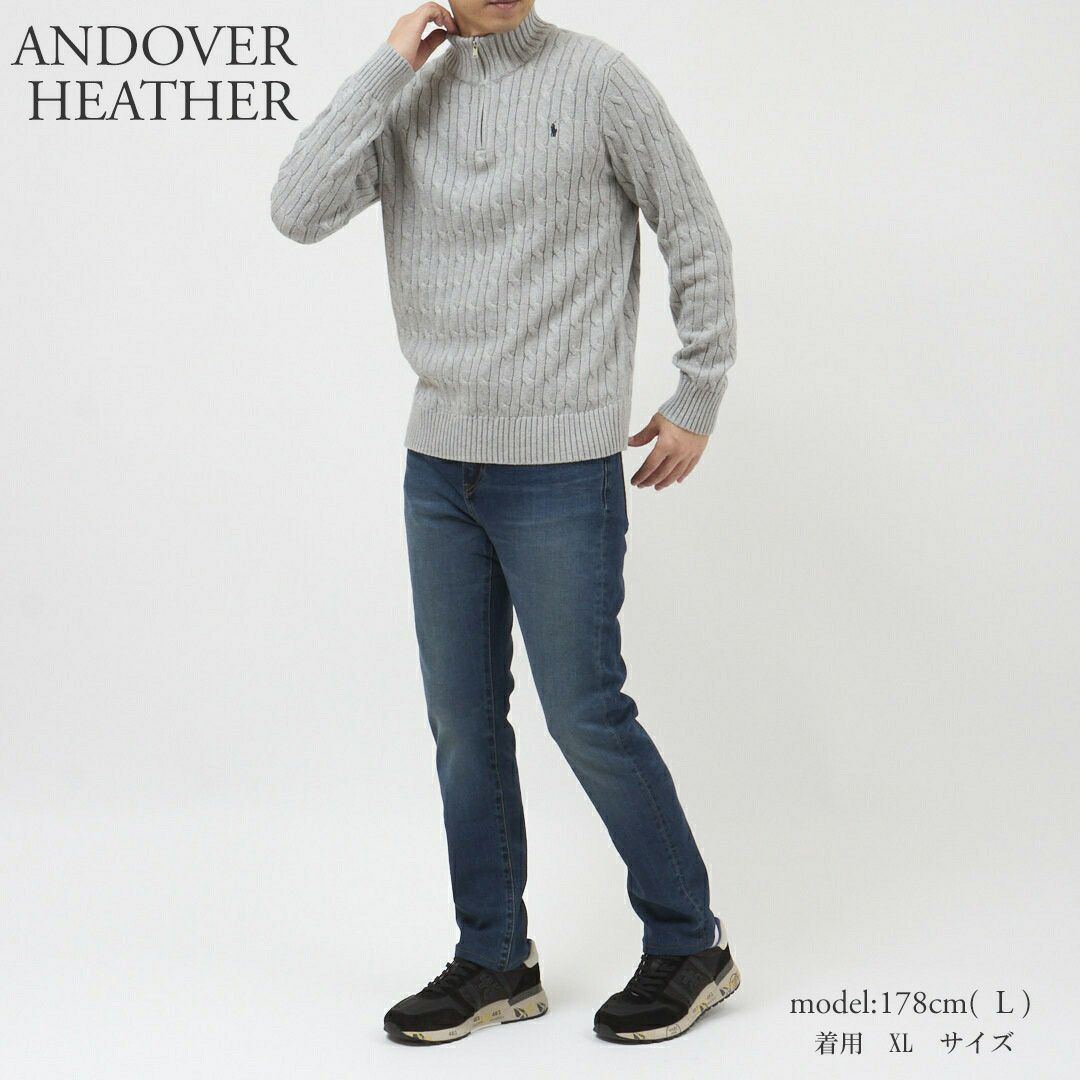 ポロ ラルフローレン POLO RALPH LAUREN メンズ ボーイズライン ニット セーター ハーフジップ プルオーバー ケーブルニット コットンニット 323868894