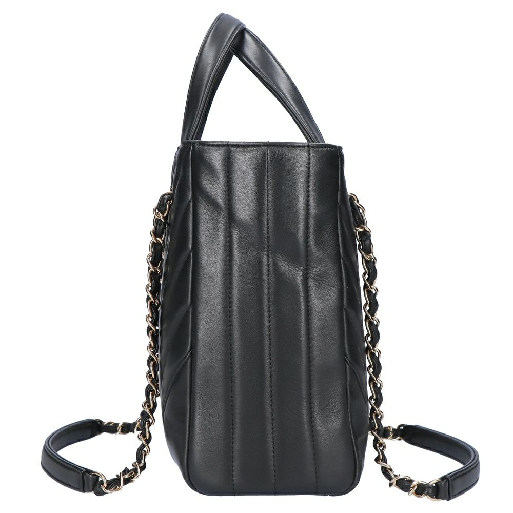 【リユース品】 シャネル CHANEL バッグ トートバッグ Vステッチチェーントートバッグ A91642 ブラック/ゴールド金具 【お取り寄せ】