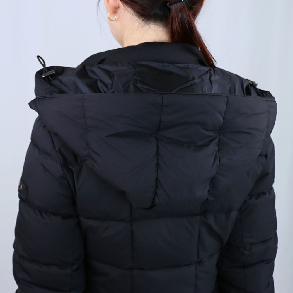 タトラス TATRAS レディース ロングダウン ダウンジャケット ファー ブロックステッチ ジップアップ フーディ― GANO ガノ LJXA0016013588 BLACK